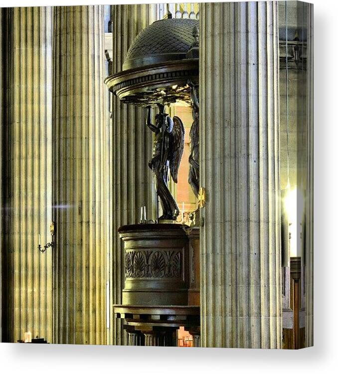 Mobilephotography Canvas Print featuring the photograph Paris - Eglise St Philippe Du Roule by Tony Tecky