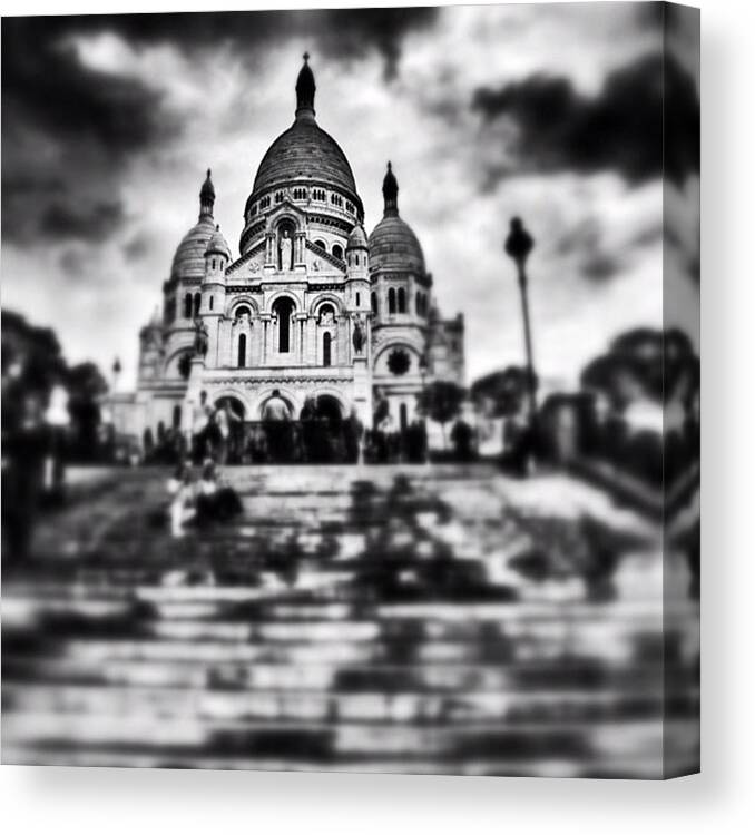 Mood Canvas Print featuring the photograph #paris #sky #skyporn #bnw #stairs by Ritchie Garrod