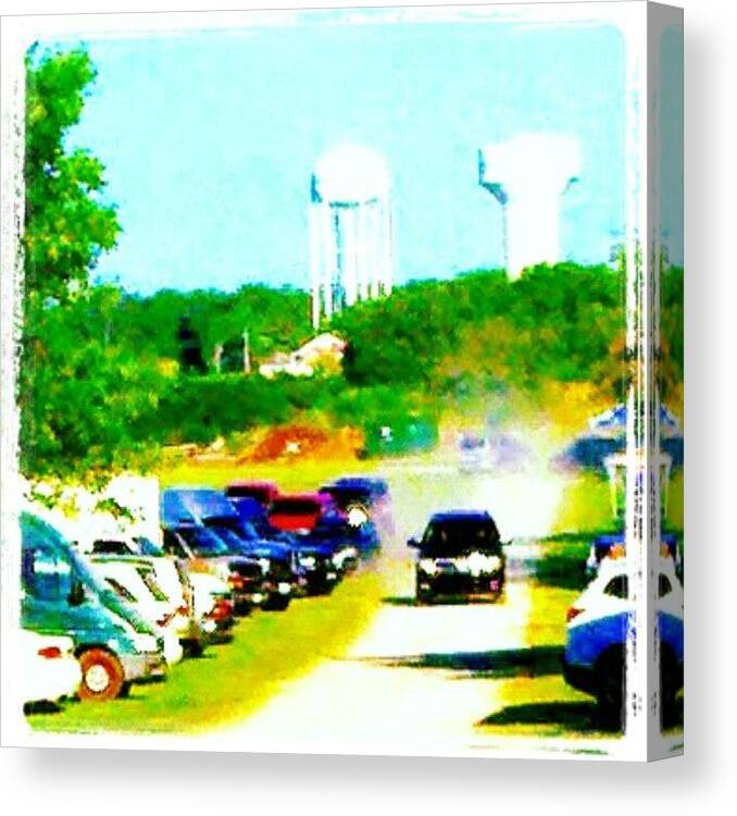 Andrography Canvas Print featuring the photograph Parking Lot #android #andrography by Marianne Dow