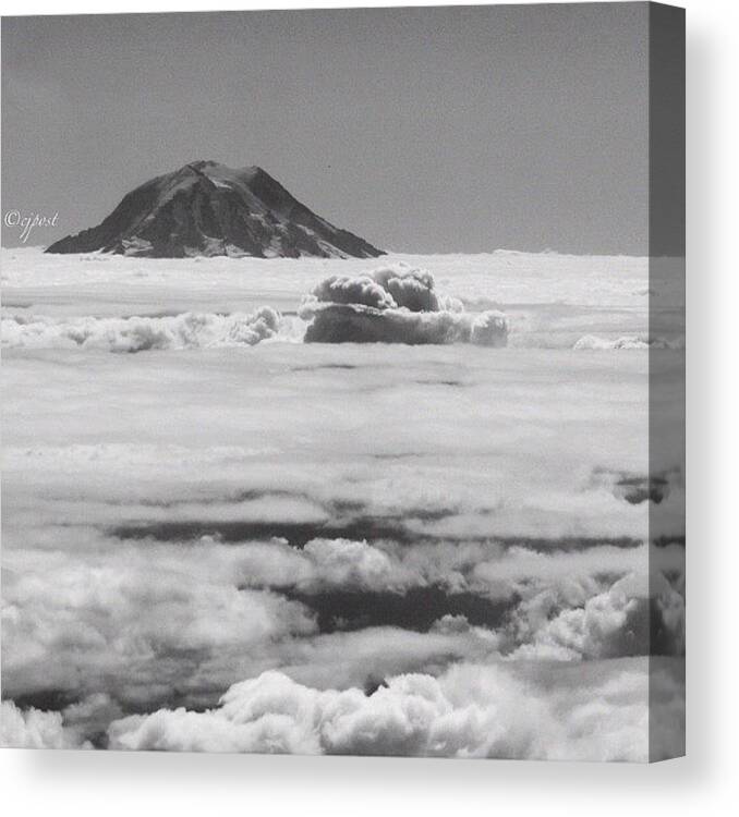 60likes Canvas Print featuring the photograph Peak Above The Clouds. Beginning The by Cynthia Post