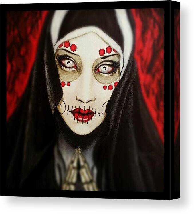 Day Of The Dead Canvas Print featuring the photograph Penance by Shayne Bohner 