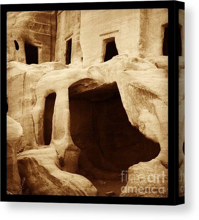  Canvas Print featuring the photograph Petra Caves by Jane Rix