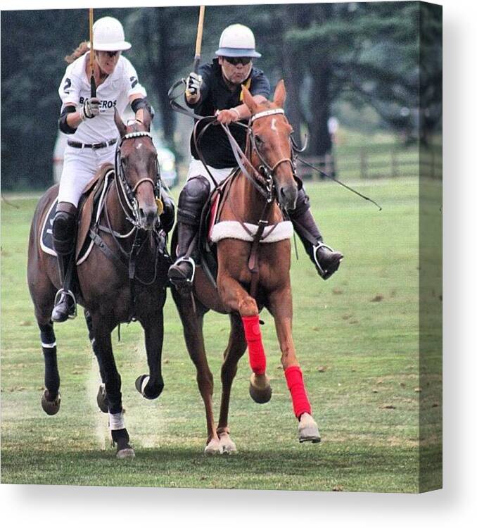 Horses Canvas Print featuring the photograph Polo Match #bethpage #bethpagepark by Lisa Thomas
