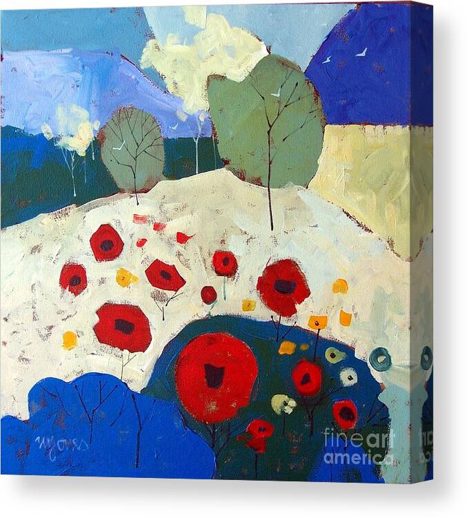 Poppies Canvas Print featuring the painting Poppies by Micheal Jones