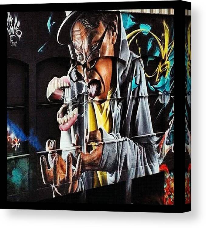Graffity Canvas Print featuring the photograph Portrait Of #epok By #smug.#bristolart by Nigel Brown