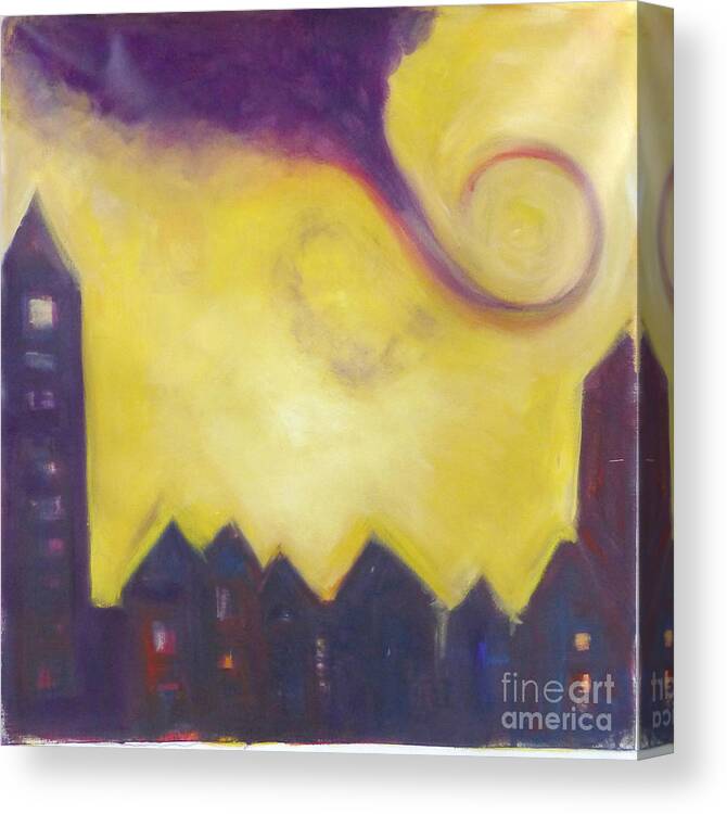 Purple Canvas Print featuring the painting Purple East by Tali Farchi