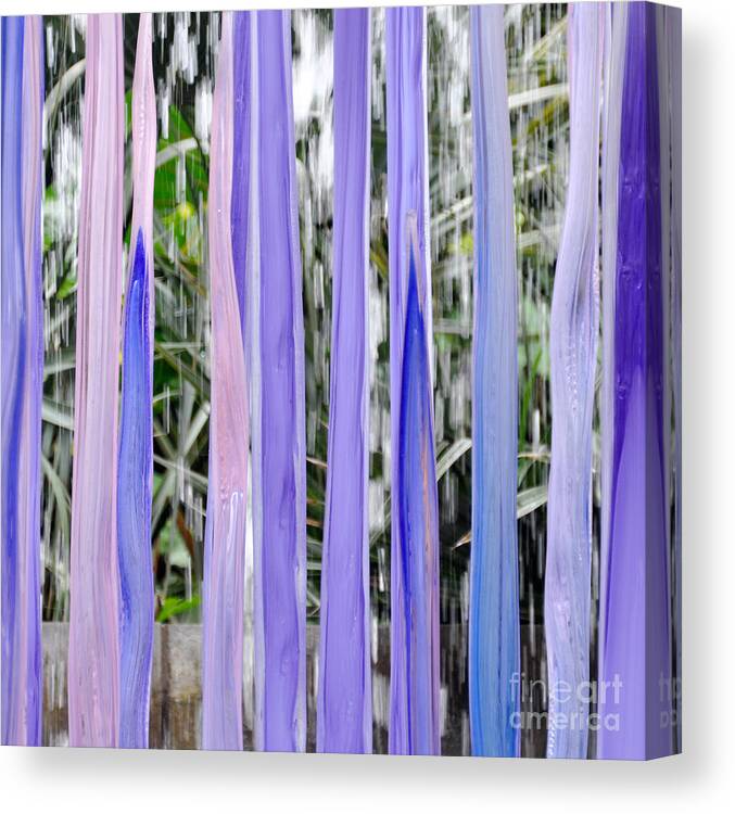 Glass Canvas Print featuring the photograph Purple Stripes by Cheryl McClure