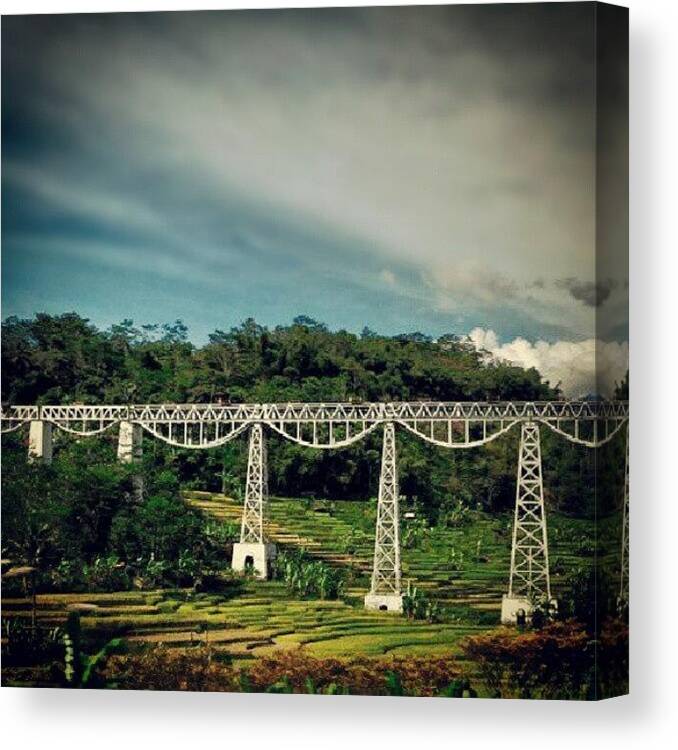 Rail Canvas Print featuring the photograph #rail, #landscape ,#cipularang, #bdg by Yogi Nz