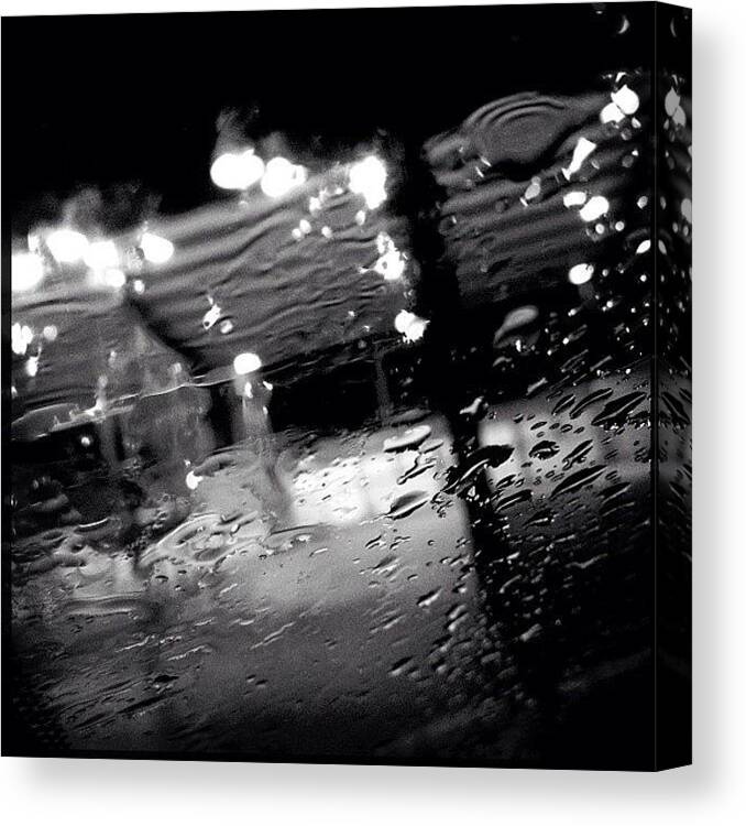 Storm Canvas Print featuring the photograph #rain #water #monochrome #bw by Meeshi Sense