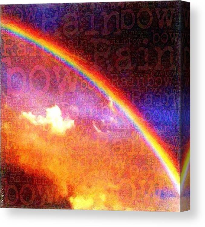 Teamfollowback Canvas Print featuring the photograph Rainbow - An Archway Of Hope In A by Photography By Boopero