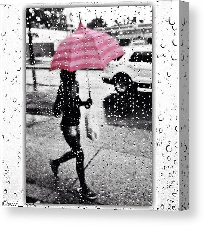  Canvas Print featuring the photograph Rainy Day! (through A Store Window) by Mick Canon
