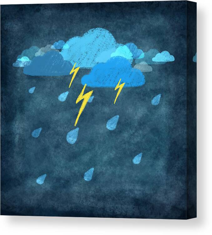 Art Canvas Print featuring the photograph Rainy Day With Storm And Thunder by Setsiri Silapasuwanchai