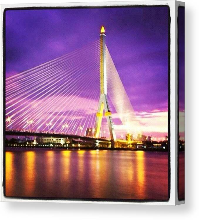 Picoftheday Canvas Print featuring the photograph Rama 8 Bridge #dotz #colorful #building by Rocky Boat
