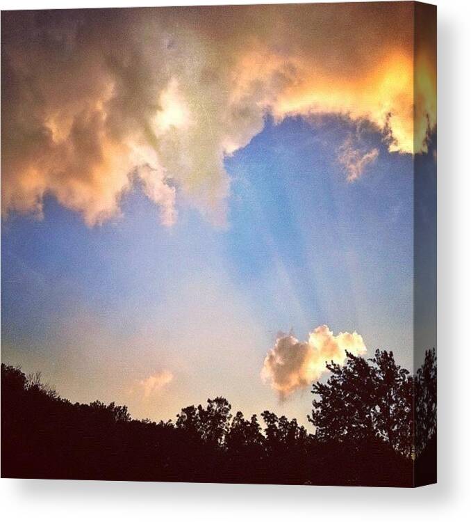 Blue Canvas Print featuring the photograph Rays Of Light Like Wings Of Angels by Amber Flowers