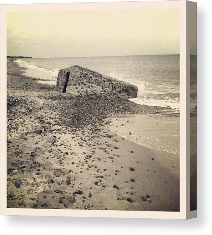 Building Canvas Print featuring the photograph Reclaimed By The Sea #sea #ocean #sand by Invisible Man