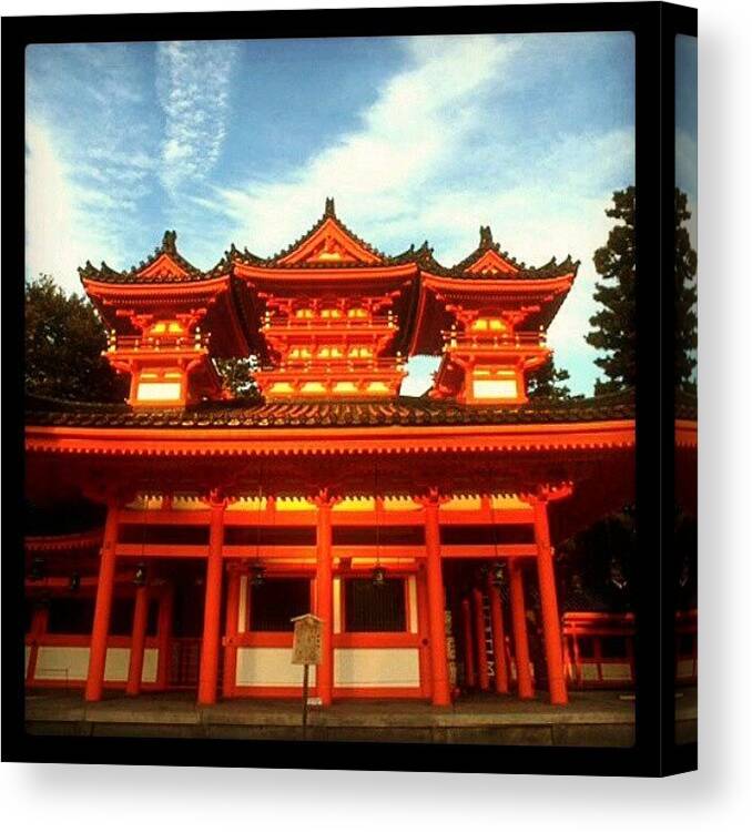 Beautiful Canvas Print featuring the photograph #red #temple #shrine #japan #travel by Christoph Hensch