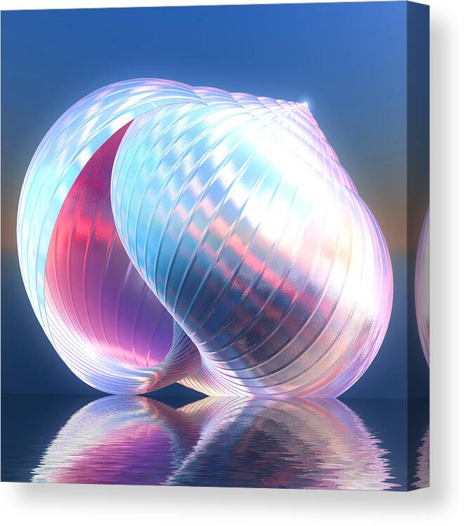 Shell Canvas Print featuring the digital art Reflected Shell by Lynn Bolt
