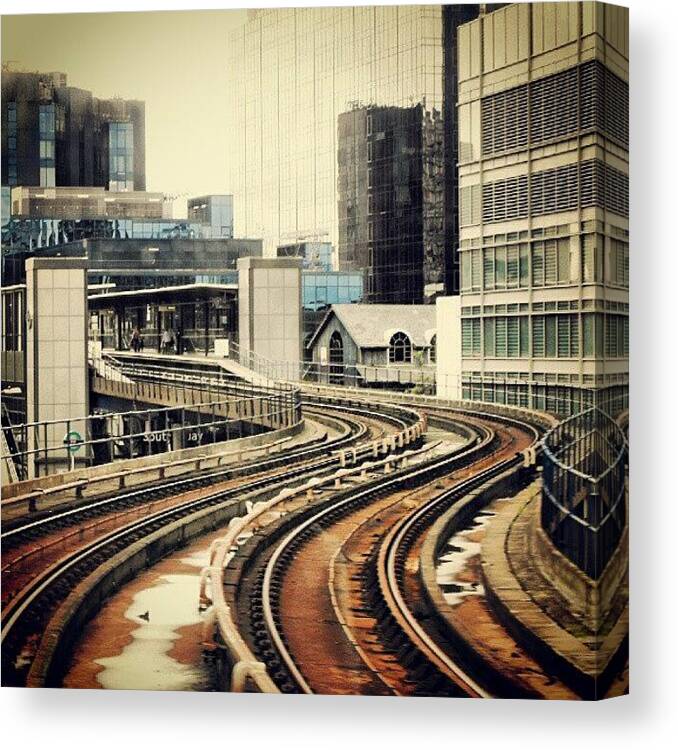 Abstract Canvas Print featuring the photograph #riding In The Front Of A #dlr #train by Linandara Linandara