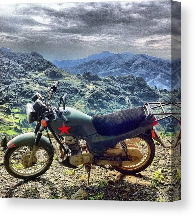 Beautiful Canvas Print featuring the photograph #riding #solo #sapa #vietnam by Universal Traveller