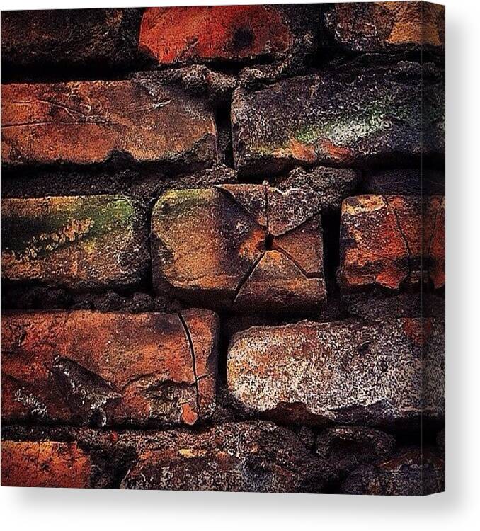 Filth Canvas Print featuring the photograph #riga #bricks #brickporn #decay #filth by Silvestrs Usins