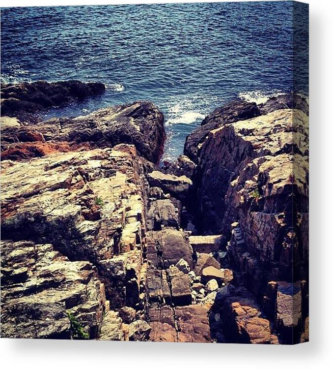  Canvas Print featuring the photograph Rocky Maine Shore by Ben Lebowitz