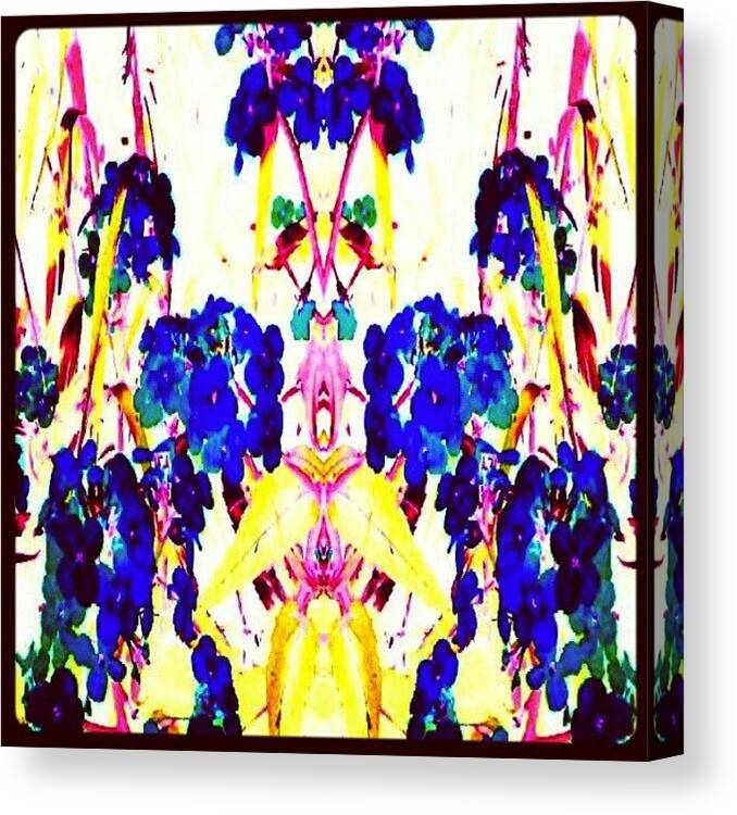 Androidography Canvas Print featuring the photograph Rohrshach Flowers #abstract #android by Marianne Dow