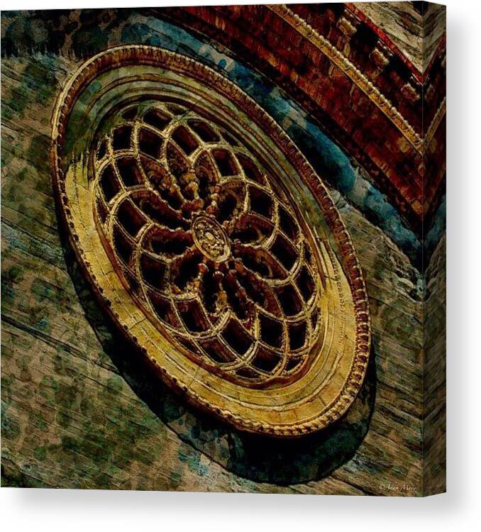 Ifollowback Canvas Print featuring the photograph Rose Window - Flagler Memorial by Photography By Boopero