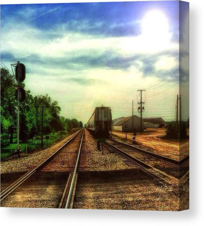 Building Canvas Print featuring the photograph Runaway Train by Maury Page