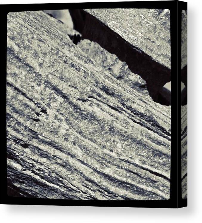 Anchor Canvas Print featuring the photograph Rusty Anchor in BW by Justin Connor