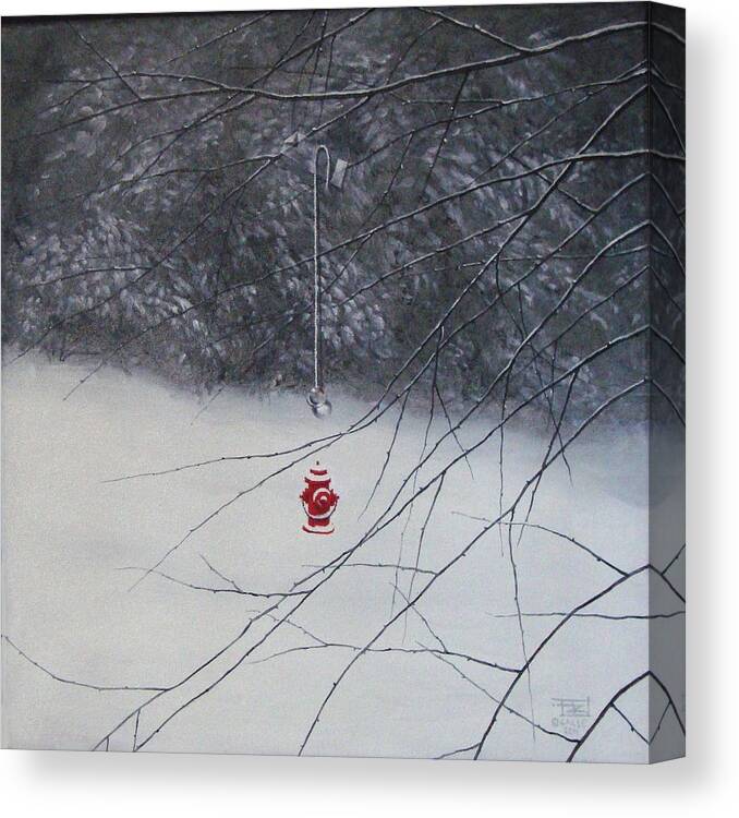 Winter Canvas Print featuring the painting Safety by Roger Calle