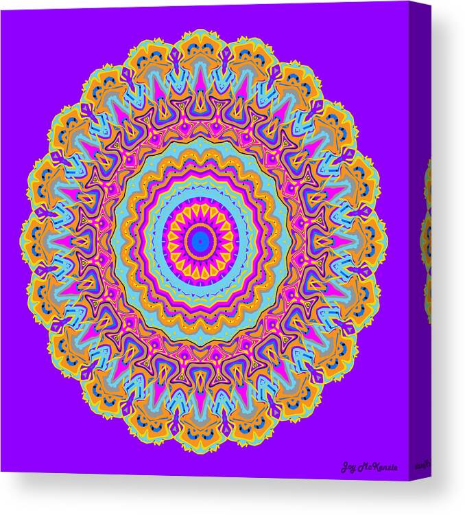 Digital Canvas Print featuring the digital art Saltwater Taffy Mandala by Joy McKenzie
