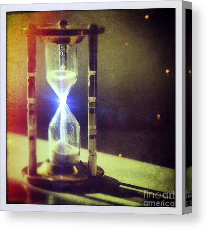 Hour Canvas Print featuring the photograph Sand Through Hourglass by Jill Battaglia