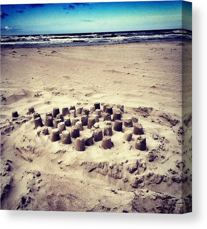 Castles Canvas Print featuring the photograph Sandcastles #blue #beach #bestoftheday by Noel Gormley