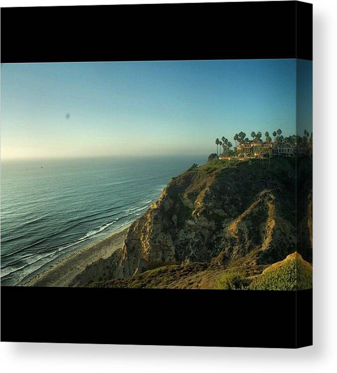 Blue Canvas Print featuring the photograph #sandiego #beach #water #waves #blue by Anthony Wang