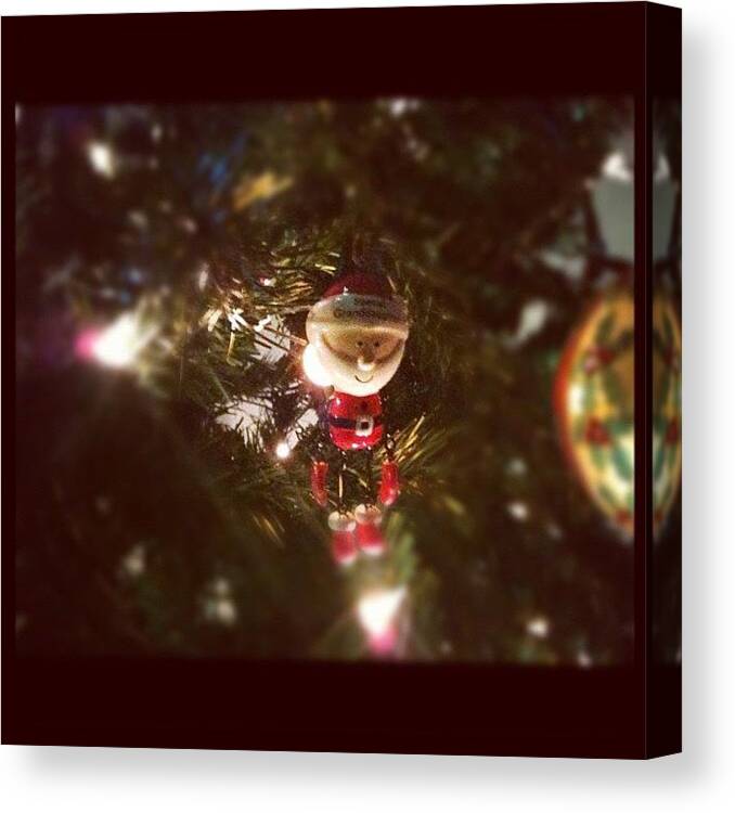  Canvas Print featuring the photograph Santa Claus On Christmas Tree by Joanne Hewitt