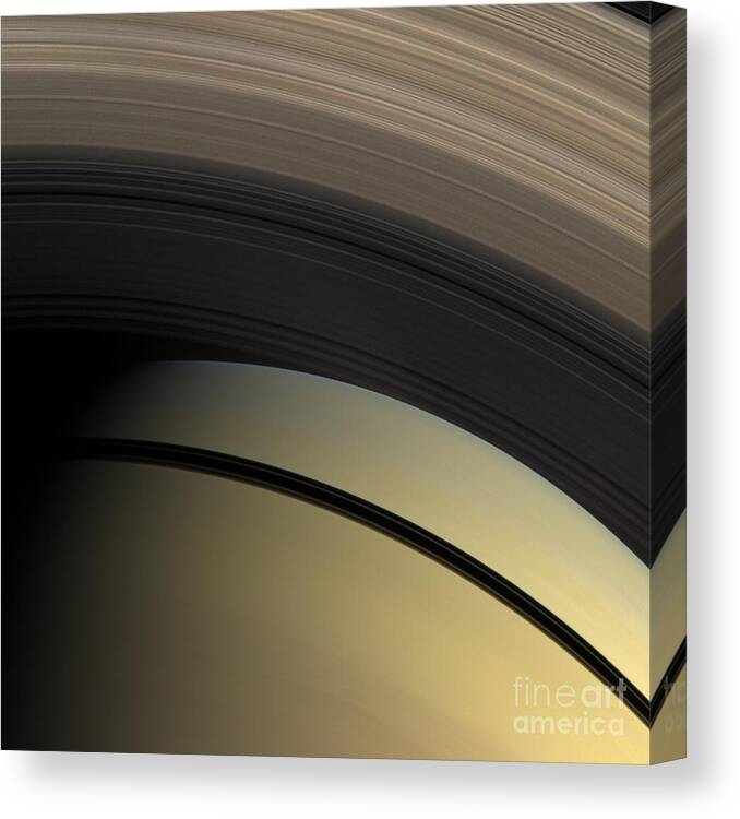 Saturn Canvas Print featuring the photograph Saturns Rings by NASA/Science Source