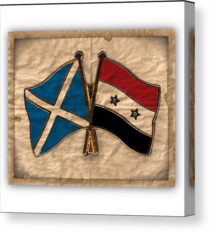 England Canvas Print featuring the photograph #scottish #scotland #syria #syrian by Nadib Dibsi