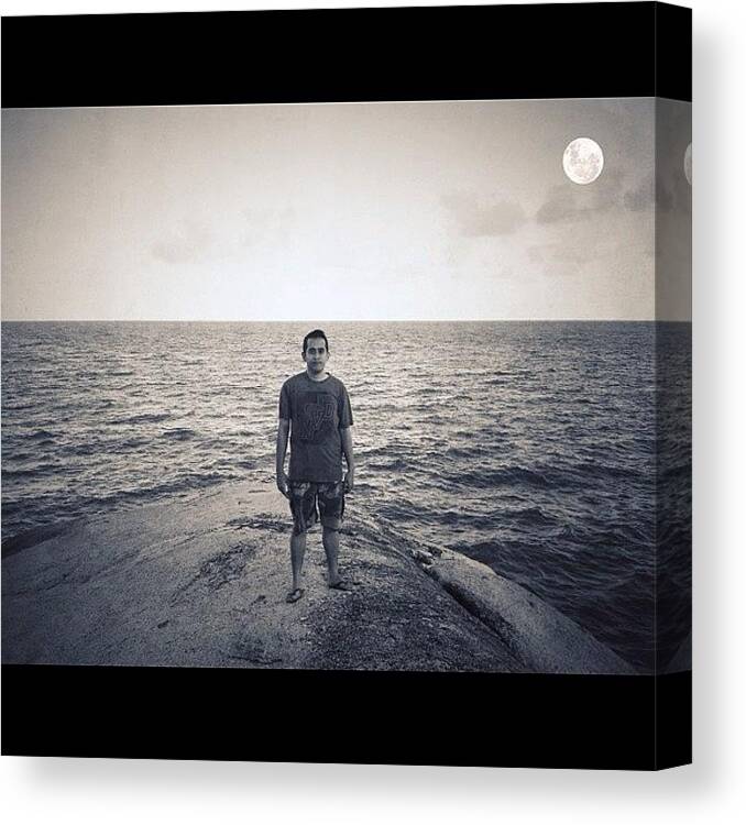 Instaiphone Canvas Print featuring the photograph #sea #nature #instabad #heaven by Nugroho Wahyu