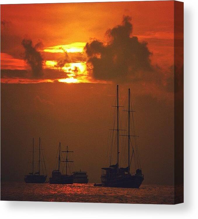 Summer Canvas Print featuring the photograph #sea #ocean #sky #skypainters #clouds by Mohamed Shafy