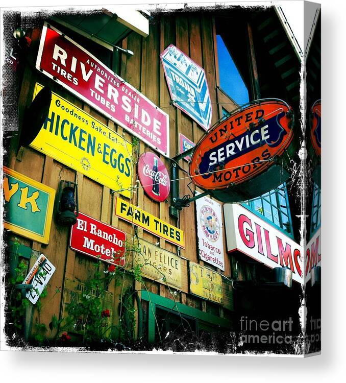 Sign Canvas Print featuring the photograph Signs of a great place by Nina Prommer