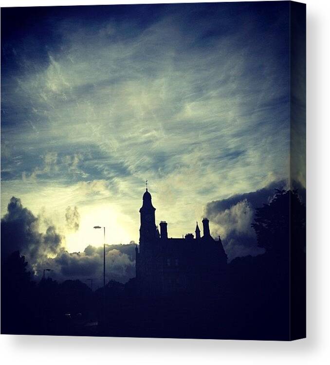 Evening Canvas Print featuring the photograph Silouette & Sunset With Clouds by Joe Trethewey