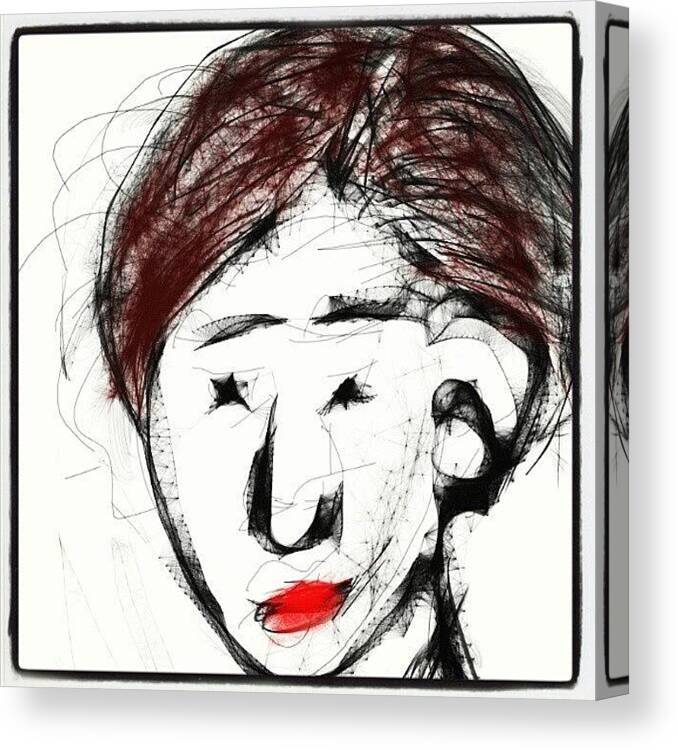 Desenho Canvas Print featuring the photograph #sketch #draw #desenho #art #face# by Nuno Marques