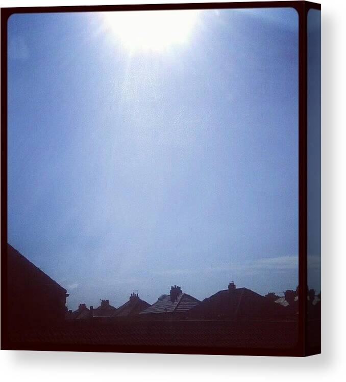 Blue Canvas Print featuring the photograph #sky #blue #bluesky #summersky #sunny by Lucy Maughan