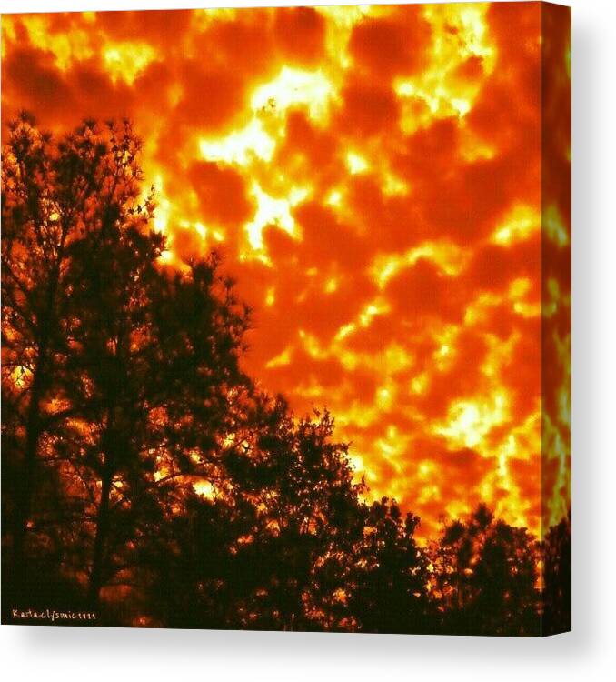  Canvas Print featuring the photograph Sky On Fire by Kat Carmean