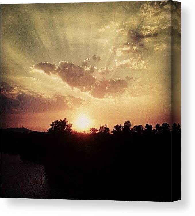 Beautiful Canvas Print featuring the photograph #sky #sunset #sunrise #sun #sunny by A Bhadauria