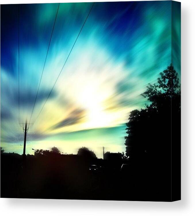 Blue Canvas Print featuring the photograph Skyburst — Inspired By @kewiki And by Melanie Stork