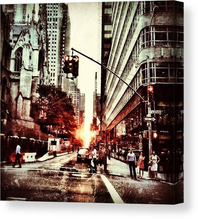City Canvas Print featuring the photograph #snapseed #streetphoto by Roman Kruglov