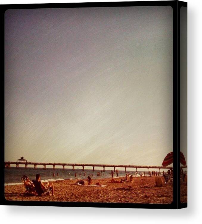 Pier Canvas Print featuring the photograph So Many Tourists This Week! Have A by Emily W
