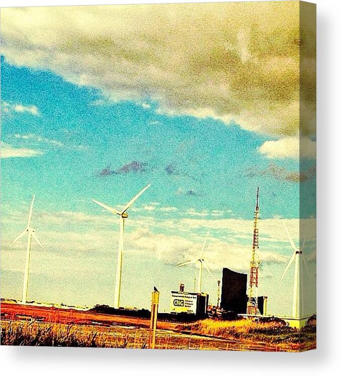 Windmills Canvas Print featuring the photograph So West Coast. #windmills by Rachel Fox Burson