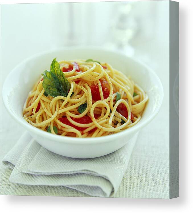 Balanced Diet Canvas Print featuring the photograph Spaghetti by David Munns